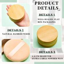 150 Ml Bamboo Loose Powder Puff And Container Empty Dusting Powder Jar For Body Face  Travel Case Compact Case Holder With Sifter Lids And Puff,38053520 - 蝴蝶型 - 查看 5