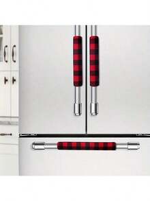 Double-Door Refrigerator & Oven Handle Gloves Oven & Microwave Door Handle Gloves Essential Winter Warmth Prevents Frozen Hands On Cold Handles Warmth & Protection Must-Have , Oil-Resistant, Insulated Refrigerator Door Gloves Velvet Protective Covers For Refrigerator & Oven Handles Hook And Loop Handle Gloves, Women's Day, Travel Essentials, Wedding Favors, Y2k, Bedroom, Car Accessories Women, Kitchen Decor,Cute Stuff - Multicolor - View 8