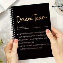 1本“梦之队”螺旋笔记本 - 励志日记，波西米亚风格团队建设礼物，适合送给同事和亲人，办公及家居装饰，自我提升阅读，现代封面设计，螺旋装订 - 彩色 - 查看 2