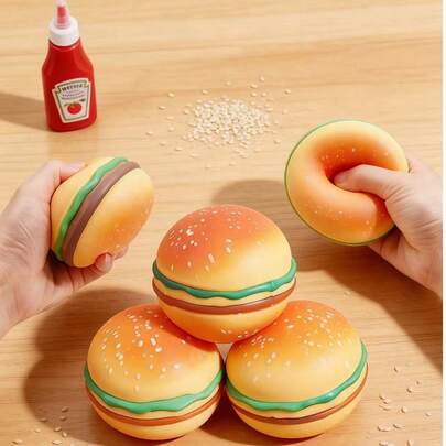 1/2 יחידות, צעצועי המבורגר סימולציוניים להפגת מתחים, צעצועי קצות אצבעות, צעצועים להפגת מתחים לבני נוער, צעצועים יצירתיים ומעניינים, מתנות TRP להפגת מתחים ופריקת מתחים, חיוניות להקלה על לחץ בלימודים, בידור משרדי והפגת מתחים, מתנות לעונת החזרה לבית הספר, מתנות ניידות ומתנות לחגים לחברים