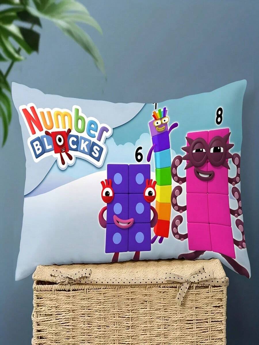 Funda de almohada rectangular con impresión de números divertidos (1 pieza, 30x50cm/12x20 pulgadas) - Impresión doble cara, cierre con cremallera, poliéster, lavable a máquina. Perfecto para decoración de oficina, sala de estar y dormitorio, decoración del hogar o como regalo festivo. (Inserto de almohada no incluido) - Blanco - Ver 1