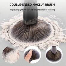 20 PCS Foundation  Brush Set, Double-Ended Kabuki Contour Brush For Liquid Powder Concealer Blending Blush Face  Tools (Black),38051719 - 黑色 - 查看 6