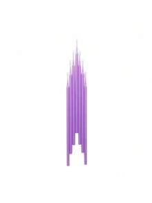 500pcs Disposable Micro Brushes, Ultra-Fine Fiber Material, Suitable For Eyelash Extension And Makeup (Brush Head Diameter: 2.0mm), Can Also Be Used As Eyebrow Brush And Eyeshadow Brush. - Mauve Purple - View 3