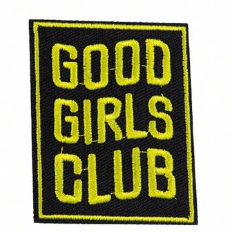 1 st personlig europeisk och amerikansk stil gul engelsk broderad lapp, unik design lämplig för DIY-kläder och accessoarer - söt tecknad broderad applikation för hattar, jeans, klänningar etc.