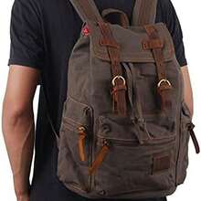 OpenHi Hombres y Mujeres Estudiantes Multifuncin Ocio Retro Lona Bolsa de Mensajero Mochila de Viaje Ordenador Porttil Taleguilla (verde) - verde - Ver 5