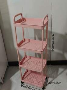 A Three-Four-Five Layer Tiered Storage Trolley Shelf, Equipped With 4 Wheels And Handrails. The Dimensions Of The Five Layers Are (32 Cm * 21 Cm * 116 Cm, Weighing 800 Grams, Each Layer Can Store 500 Grams Of Items). The Capacity Of The Holiday Gifts Is Relatively Large, Suitable For Use In Family, Corners, Bedrooms, Bathrooms, Kitchens - Multicolor - View 17