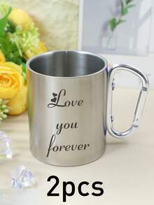 Custom Stainless Steel Travel Mug, Personalized Name And Message Cup For Daily Coffee Or Tea, A Thoughtful Valentine'S Day, Anniversary Gift, Customized Text Birthday Gift, Travel Essentials, Customizable, Unique Gift, Living Room, Daily Necessities - Style a - View 12