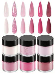 Bộ bột acrylic 6/24 màu, Hồng Y2K, Màu da, Trắng, Đen, Tím, Bột acrylic làm móng chuyên nghiệp dùng để nối móng, tạo hình móng, không cần đèn khò, 10g/gói. - Nhiều màu - Xem 14