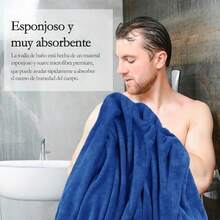 OpenHIToallas de Bao,2pcs Toalla Microfibra Suaves y Ultra Absorbentes, Toalla Gimnasio Secado Rpido,Toalla Playa Multipropsito para Bao, Camping, Hotel, Gym y SPA, 28x56inches (Azul) - encima - Ver 4