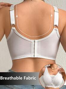 Plus Size Women Lace Patchwork Seamless Underwear, Suitable For Daily Wear And Various Occasions - White - View 3