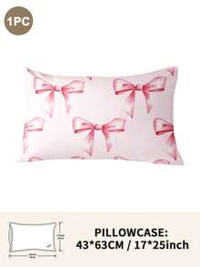 1pc/2pcs/4pcs Polyester Cute Bow Pattern Pillowcase (Pillow Insert Not Included), Soft & Comfortable, Suitable For All Seasons - Multicolor - View 19