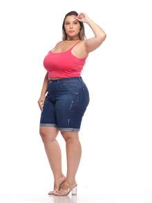 TOP Cropped Feminina Suflex Strap PLUS SIZE - Hot Pink - View 5