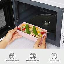 U Chef Lonchera tipo bento con 3 espacios de silicona para comida y almuerzo, Set de contenedores ecolgico para nios o adultos, Diseo elegante y compacto incluye bolsa porttil (Beige) - Beis - Ver 4