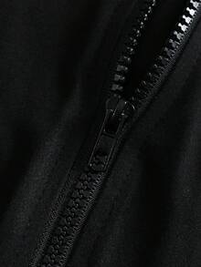 Solid Zip Up Long Sleeve Bodycon Jumpsuit, Black High Stretch Slim Fit One Piece Catsuit, Sexy Streetwear & Sporty Yoga Outfit Black Sculpting Long Sleeve Zipper Jumpsuit, Soft Stretchy Athletic Unitard, Fall Winter Body Shaping Activewear For Women Sexy Mock Neck Zip Up Romper, Minimalist Long Sleeve Black Bodysuit, Going Out Clubwear Party One Piece Overall - Black - View 5