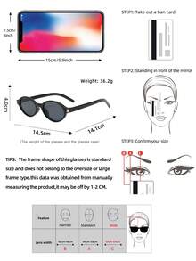 5pcs Women's Oval Small Frame High-Quality Minimalist Fashion Glasses - 5pcS Combination Pack - View 2