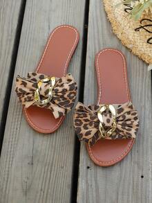 Sandal Selop Motif Leopard Terbaru 2026 dengan Pita, Gesper Logam, Gaya Retro yang Manis, Sol Lembut dan Nyaman, Serbaguna untuk Musim Panas - MultiWarna - View 2