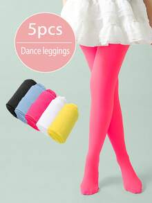 5 piezas de mallas de baile de colores brillantes para niñas, adecuadas para actuaciones en el escenario y combinación - Multicolor - Ver 12