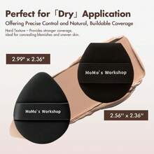 TATAMI Black  Puff Set (Flat + Egg Shape) Rubycell,Cushion Puff, Quick Flawless Foundation Application For Hydrating Liquid ,2pcs Foundation Sponge With Case,38053298 - 黑色 - 查看 5