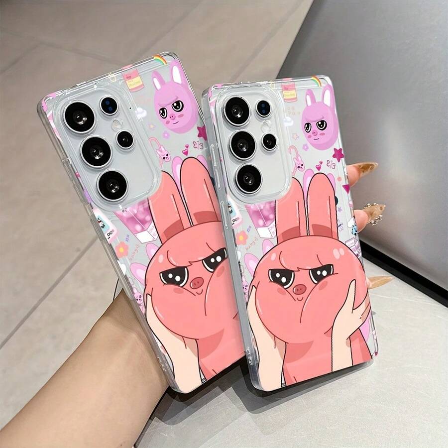 Kpop S-Stray K-Kids Skzoos Toon Cute Dwaekki Phone Case For Samsung 25 S24 S23 S22 S21 S20 FE Ultra Plus 4G 5G Transparent TPU Soft Back Cover Funda Para  17 Pro Forros Para  Cheap  17 Case - 混合顏色 - 查看 1