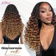 Braided Wigs For Black Women Double Full Lace Box Braided Wigs Synthetic Wavy Glueless Braid Wig With  Hair 3D Curls Braided Wig 24 Inch (1B/30/27, Wavy-24),38059043 - 軍綠色 - 查看 6