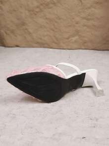 Giày sandal nữ bít mũi khoét rỗng, quai cài nơ, gót chunky, kiểu dáng thanh lịch, thích hợp cho mùa hè. - Hồng - Xem 7