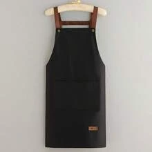 Adjustable Waterproof Apron With Pockets - Ideal For Crafts, Painting, Art, Baking And Cooking - Khaki - View 1