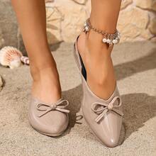 Women's Solid Color Minimalist Elegant Pointed Toe High Heel Shoes, Platform High Heels, Formal Appearance Suitable For Spring/Summer Outdoor Wear, Comfortable Slip-On Pumps - Apricot - View 3