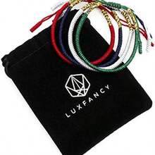 OpenHi Luxfancy Pulseras Tibetanas Mujer o Hombre Set de 3 + 1 de Regalo Roja para la Suerte Hechas a Mano con Hilo Rojo Tibetano Amuleto de Proteccion - conjunto 3 - Ver 5