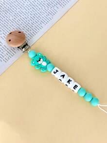 1pc Customized Anti-Lost Clip, Cute Bear Design, Suitable For Students To Fix Strap And Prevent Loss, Personalized Name Tag Pendant, Perfect Gift For Students, Friends, Valentine's Day, Christmas, Birthday, New Year, Unisex, Wooden Chain - Multicolor 2 - View 5