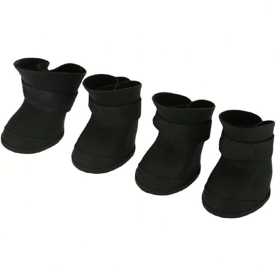 4pcs Perro Botas al Aire Libre, Zapatos de Lluvia Antideslizante de Mascotas, Cachorro Botas de Interior al Aire Libre Silicone Pet Perro Botas LINDES Botas Antideslizantes Calzado Protector,38050018 - Multicolor - Ver 1