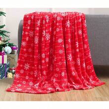 2026 Elegant Comfort Velvet Touch Ultra Plush Christmas Holiday Printed Fleece Throw/Blanket-50 X 60inch, (Reindeer), 50 X 60 Inch (W912) - Red Snowflake - 查看 7