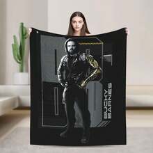 Thunder Bucky Barnes Poster Blanket Cover Winter Warrior Plush Blanket Decoration Lightweight Portable Rug (11 Pieces)Valentine's Day Room Decor - 白色 - 查看 2
