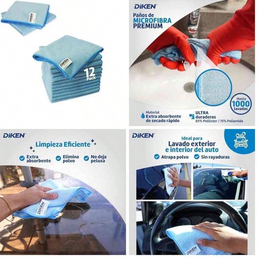 OpenHIDIKEN Trapos de Cocina de Microfibra Azul - Accesorios para Cocina Premium, Libre de Pelusa, Secado Rpido, Durabilidad hasta 1000 Lavadas - Toallas de Microfibra de Alta Calidad - como se muestra en la figura - Ver 1