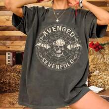 Metal T-Shirt Inspired By  |     Unofficial, Fan-Made Rock Graphic T-Shirt |     Vintage Heavy Music Shirt - 黑色 - 查看 6
