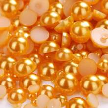 3000PCS Flatback Pearls For Crafting, 100G Mixed Sizes 4/5/6/8/10/12 Topaz Half Round Pearls For Crafts Faux Flat Back Beads For Nail Face Art Tumbler Mugs Wedding Home Dration,38034374 - 卡其色 - 查看 1