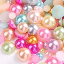 3000PCS Flatback Pearls For Crafting, 100G Mixed Sizes 4/5/6/8/10/12 Colorful Half Round Pearls For Crafts Faux Flat Back Beads For Nail Face Art Tumbler Mugs Wedding Home Dration,38034375 - 巧克力棕 - 查看 1