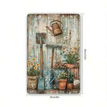 Vintage Gardening Tools & Potted Plants Metal Tin Sign - 8x12" Hanging Wall Art For Home, Bar, Cafe, Garage Decor - Indoor/Outdoor Use, Iron Sign, Room Decor, Perfect For Room Decor - 彩色 - 查看 2
