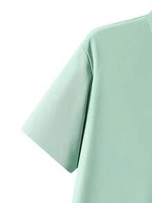 Men's Summer Ice Silk Quick-Dry Cool-Touch Polo Shirt, Business Thin Short Sleeve T-Shirt, Casual Elastic Solid Color Top Sports - Mint Green - View 6