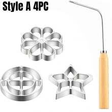 带木柄的布努埃洛斯饼干模具，铝合金玫瑰花形饼干模具，可拆卸蛋糕糕点印刷模具，油炸工具厨房小工具 - 彩色 - 查看 19