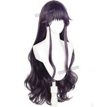 Tomoyo Daidoji Cosplay Wig Long Curly Gray Purple Anime Cosplay Wig With Wigs Cosplay Wigs For Women Wig Install Kit Bangs 31.5'' Dark Purple Wave Wigs For Women Halloween Party Daily,38046580 - 紫色 - 查看 2