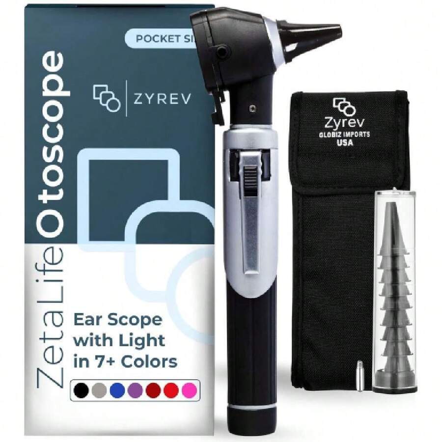 ZetaLife Otoscope - Ear Scope With , Ear Infection Detector, Piercing Kit Ear Cleaning Kit Tools Ear Cleaner  Pocket Size (Black Color),38014849 - 黑色 - 查看 1