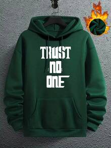 Men's Casual Hoodie (Slightly Stretchy) - Geometric Pattern, Knitted Material, Regular Fit, Suitable For Spring/Autumn - Grey - View 6