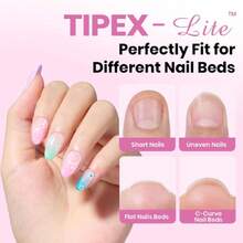 Beetles Tipex Lite Apex Nail Tips,Almond Short, 96pcs 16 Sizes,Nail Supplies Nail Stuff Nail Stuff Nail Tech Supplies Pre-Building Pre-Etched Acrylic Nail Tips For Flat Nails & Natural Nail Beds,37984266 - 深灰色 - 查看 2