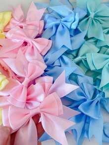 50个缎带蝴蝶结 - 手工邀请函装饰 - 缎带礼品包装 - 多色 - 无羽毛 - 工艺美术缝纫用品 - 礼品包装蝴蝶结 - 彩色 - 查看 2