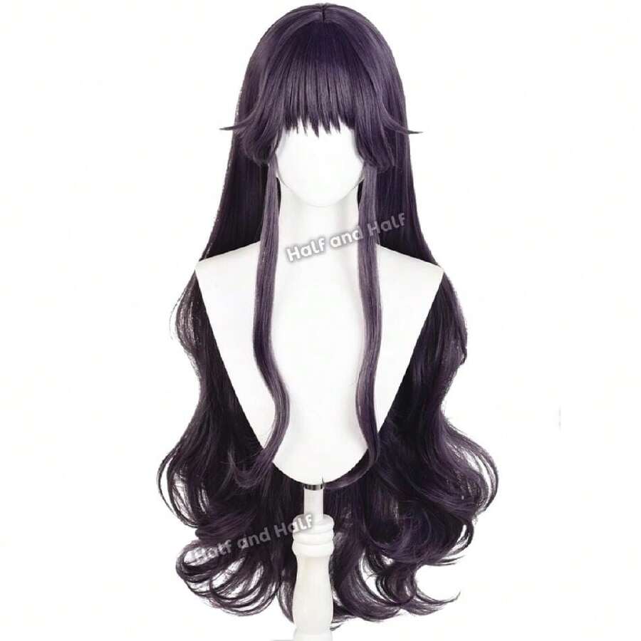 Tomoyo Daidoji Cosplay Wig Long Curly Gray Purple Anime Cosplay Wig With Wigs Cosplay Wigs For Women Wig Install Kit Bangs 31.5'' Dark Purple Wave Wigs For Women Halloween Party Daily,38046580 - 紫色 - 查看 1