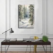 Pintura de escena de invierno, póster de carretera forestal, impresión de paisaje nevado, decoración navideña, impresiones de árboles de pino en acuarela, arte de pared sin marco xinch (cuadros decorativos para sala, póster, con marco, pósters, cuadros para la pared, marcos para cuadros, cuadro, Virgen de Guadalupe, salas) - transparente - Ver 7