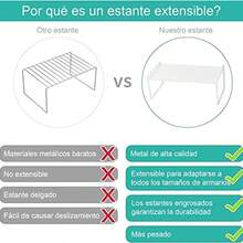 Organizador de Encimera,Soporte Extensible de Especias para Despensa,Organizador de cocina para Gabinete,Estante de almacenamiento Extensible Apilable para Cubiertos,Utensilios de Cocina,Especias - blanco+mediano - Ver 5