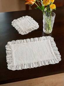 1 cái/6 cái/10 cái Tấm lót khăn ăn nhỏ ren hình trái tim phong cách Hàn Quốc, vải phủ bụi đa năng dùng để chụp ảnh thực phẩm - Nhiều màu - Xem 2