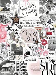 50pcs Silver Lucky Girl Stickers, Waterproof Cartoon Decorative Stickers Scrapbooking, Notebook, Laptop, Luggage, Guitar, Bottle, Phone, - 多色的 - 查看 1