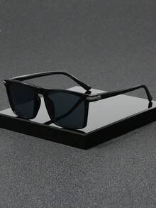 一副男女通用新款方形时尚眼镜，适合日常通勤、驾驶、街头时尚、商务休闲和休闲旅行。 - 黑色 - 查看 1